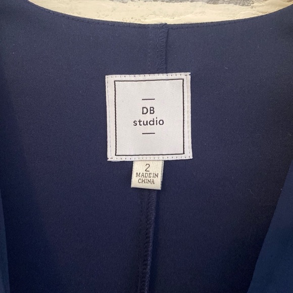 EUC David’s bridal long sleeved chiffon Navy dress - women’s size 2 - Picture 3 of 3